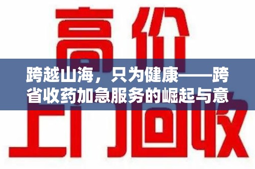 宿州跨越山海，只为健康——跨省收药加急服务的崛起与意义